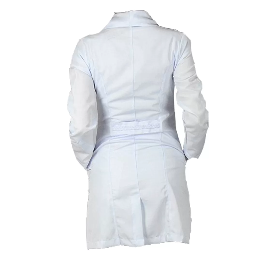 JALECO BRANCO MANGA LONGA GABARDINE COM TRANÇA FEMININO - Imagem 2