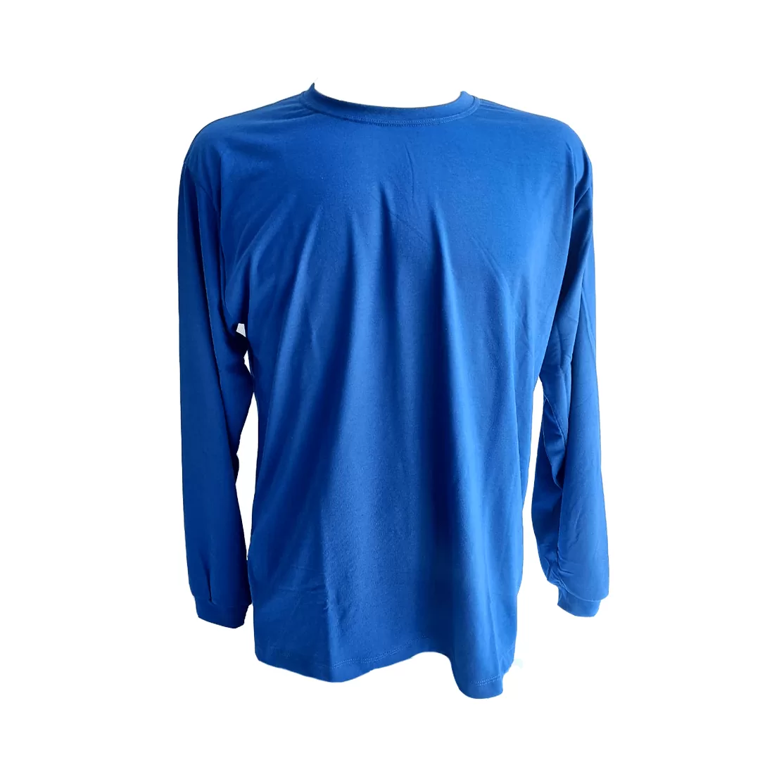 CAMISETA MANGA LONGA MALHA PV AZUL BIC