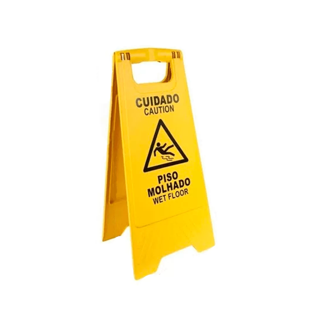 PLACA PISO MOLHADO TIPO CAVALETE MEDIDA 61CM X 30CM
