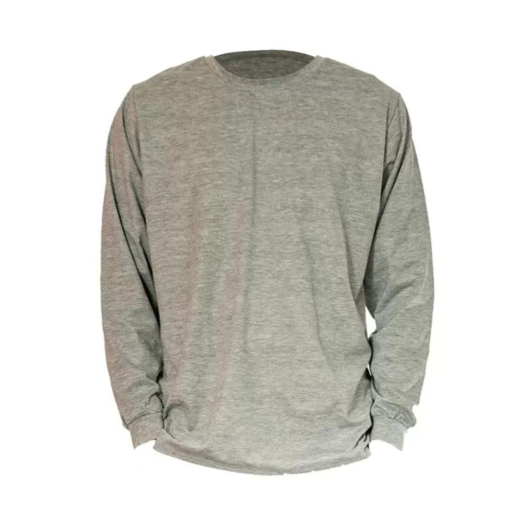CAMISETA MANGA LONGA MALHA PV CINZA MESCLA