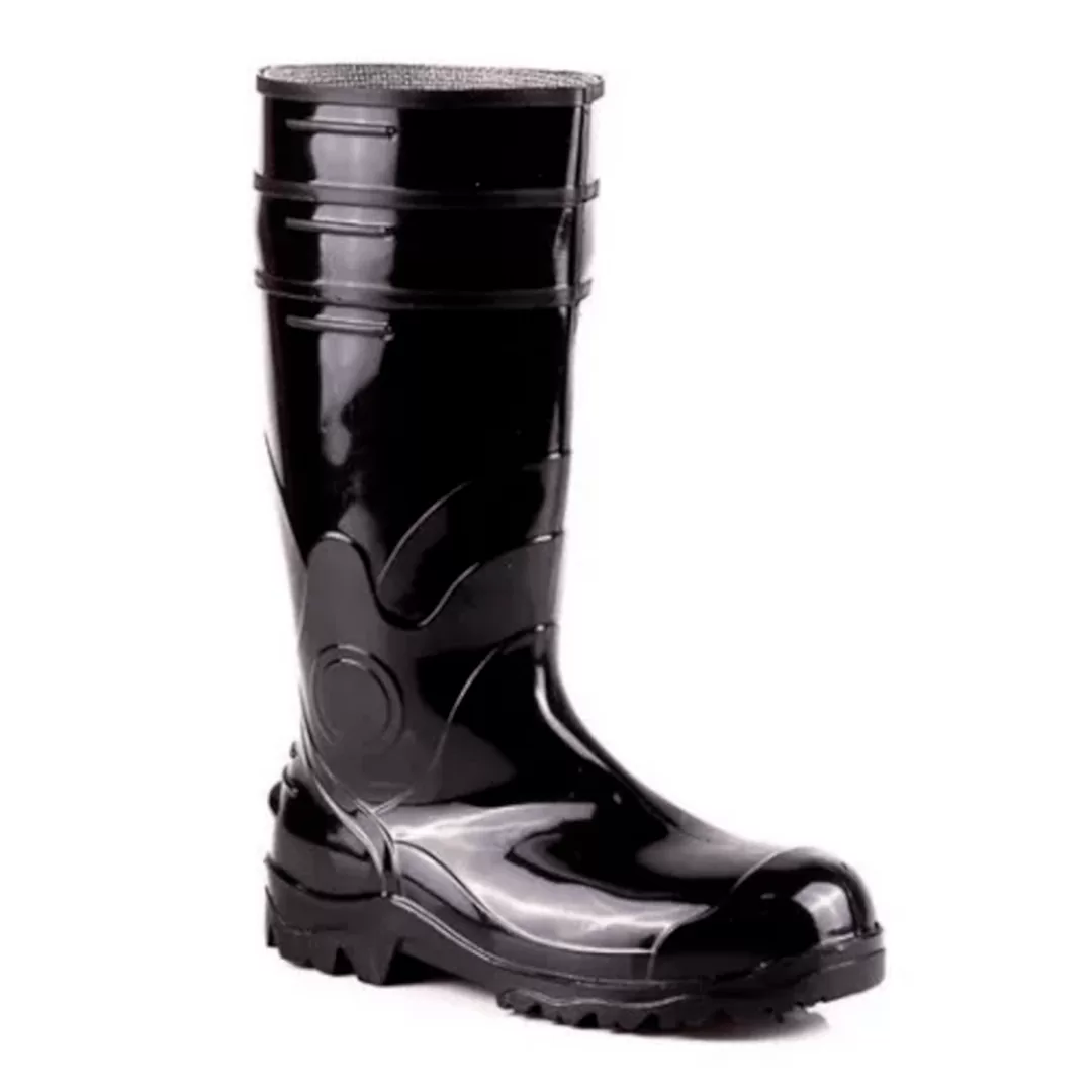 BOTA DE PVC CANO LONGO 34CM BICO ACO PALMILHA ACO BRACOL CA 37750