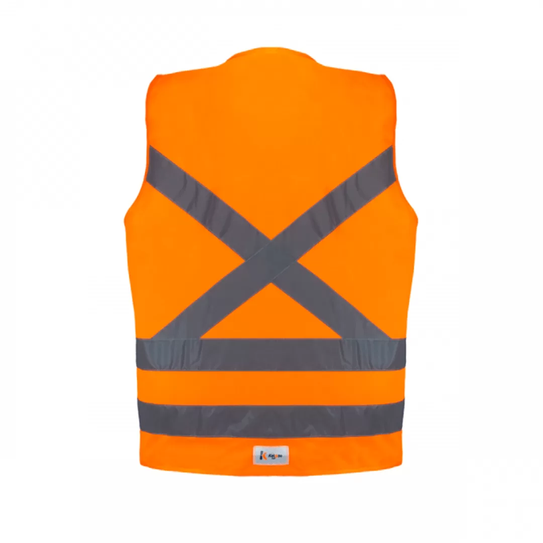 COLETE REFLETIVO DE ZIPER LARANJA FLUOR 1 BOLSO KALIPSO - Imagem 3