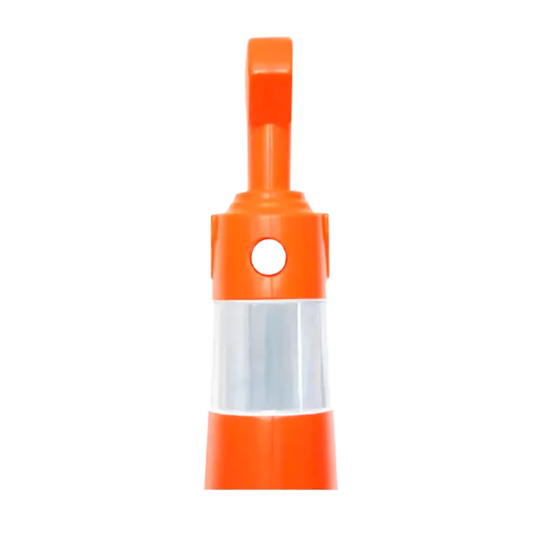 CONE BALIZADOR TIPO T 105CM LARANJA/BRANCO COM FAIXA REFLETIVA BASE BORRACHA 4,2KG - Imagem 2