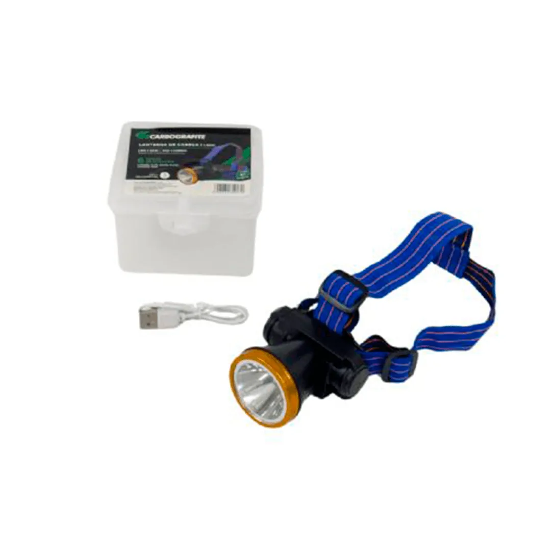 LANTERNA DE CABEÇA LED 30W – 300 LÚMENS – CARBOGRAFITE – RECARREGÁVEL - Imagem 3