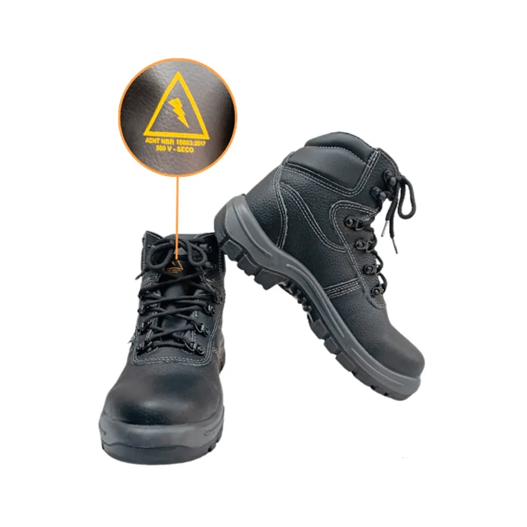 BOTA DE SEGURANÇA PROTEFORT COTURNO GOLD COURO VAQUETA ISOLANTE ELÉTRICO BICO DE COMPOSITE SOLADO PREMIUM BI-DESNSIDADE CA 43906 - Imagem 3
